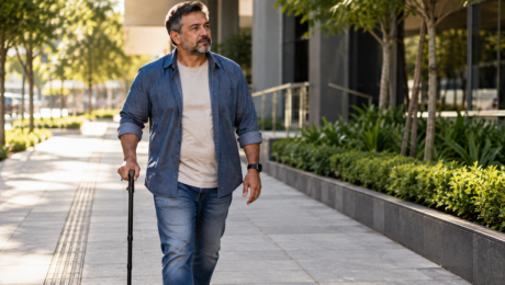 Homem com limitação de mobilidade representando o benefício por incapacidade permanente do INSS